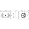 Розетка 2-местная IEK FORTEPIANO с заземлением, с защитными шторками, безвинтовое крепление, 16А FP123 черный FP-R24-16-1-K02